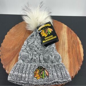 NWT Zoozats NHL Chicago Blackhawks Knit Winter Beanie Hat gray